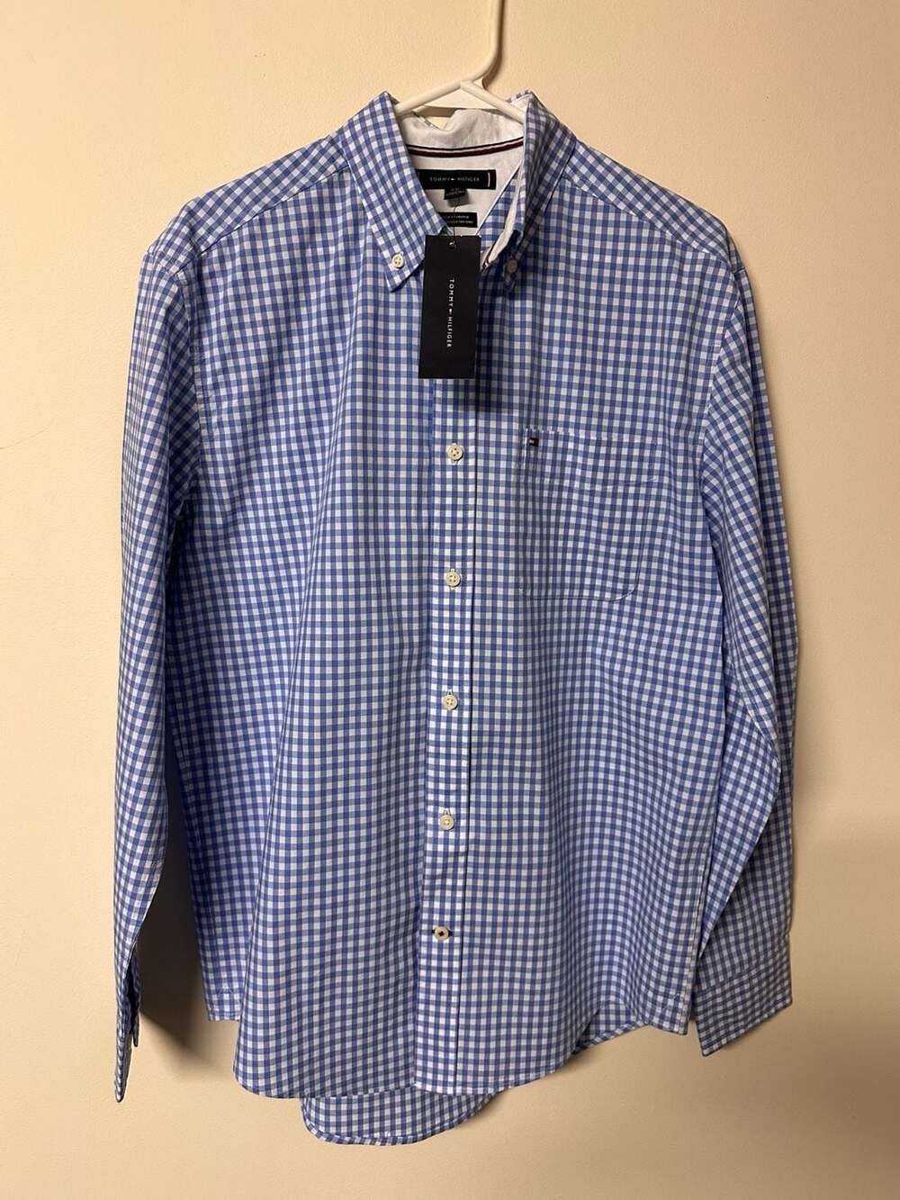 Tommy Hilfiger Men's Classic Fit Stretch Gingham Long Sleeve Shirt Size S